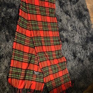 Red and Green Plaid  Scarf 100% Cashmere